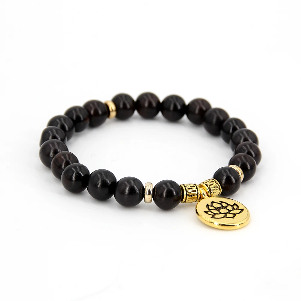 8 мм новые натуральные четки мужские браслеты чёрные этичные медитационные