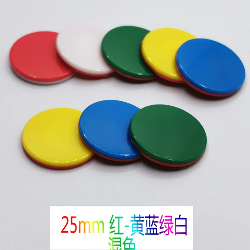 Multi Colors 10 шт./партия, две стороны, цветные пустые пластиковые покерные фишки, 25 мм, маркер для казино, Веселые Семейные Клубные настольные игры, DIY игрушка, креативный подарок - Цвет: Multi Colors