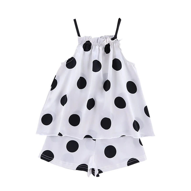 

Детский жамный комплект, новинка, комплект одежды для девочек с волнистым рисунком, блузка с коротким рукавом + шорты, одежда для сна, 2 шт.