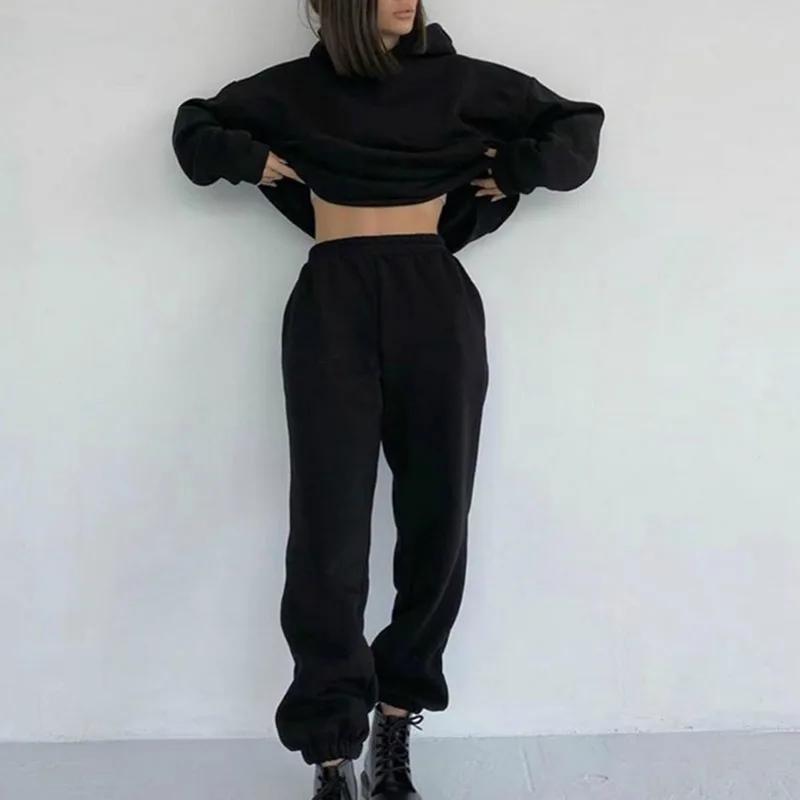 

NIBESSER Autumn Winter Sport Tracksuit Women Hoodies Set Long Sleeve Loose Oversized Shirt Tops Pants Suit Two Piece Set 2021New