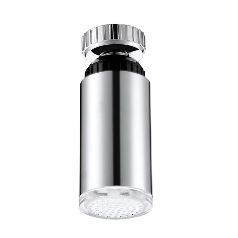 

360 Degree Rotation Kitchen Faucet ABS Temperature Control Three-Color Cylindrical Smooth Surface Filter Kitchen Mixer Taps