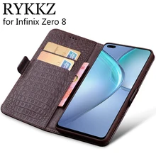 Luxury Genuine Leather Flip Case For Infinix Zero 8 Hot 10 Lite Magnetic Wallet Back Cover Bag