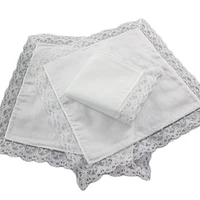 lot novelty wedding white women lace handkerchief cloth napkin portable table napkin 100 cotton towels hanky guardanapo h06