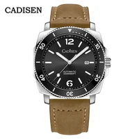cadisen mens watches automatic watch for men mechanical watches sapphire glass miyota 8215 ceramic bezel luminous reloj hombre