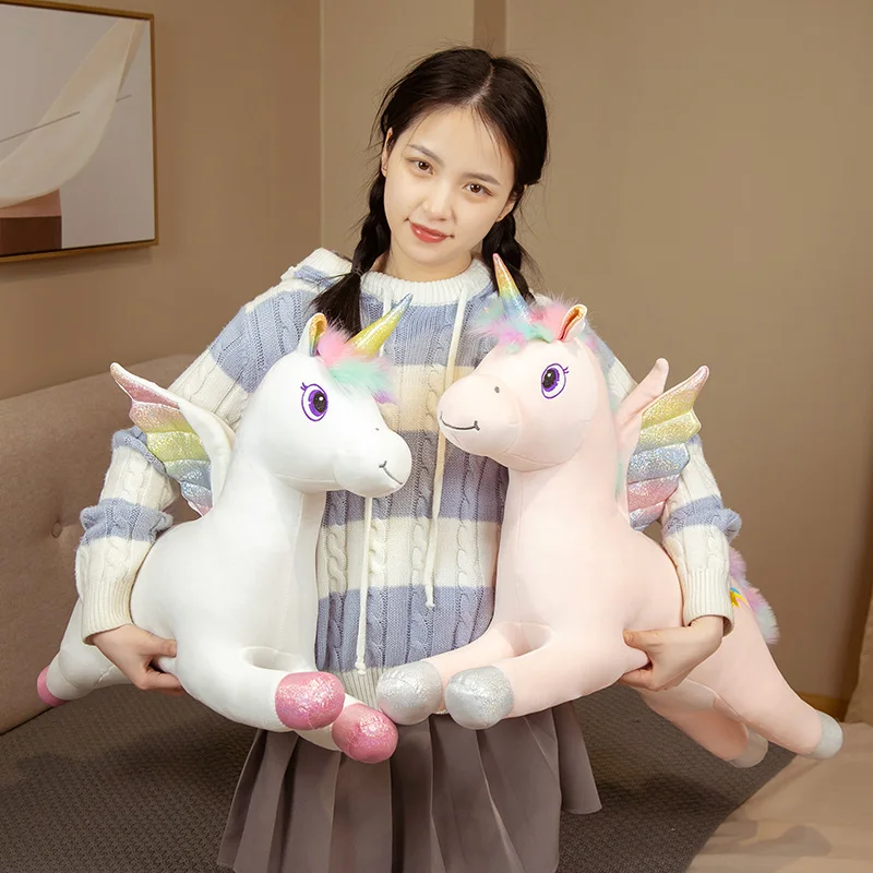 

60-80 Cm Creative Girly Heart Cute Unicorn Animal Plush Toy Bedside Sofa Cushion Birthday Gift Soft And Comfortable For Friends