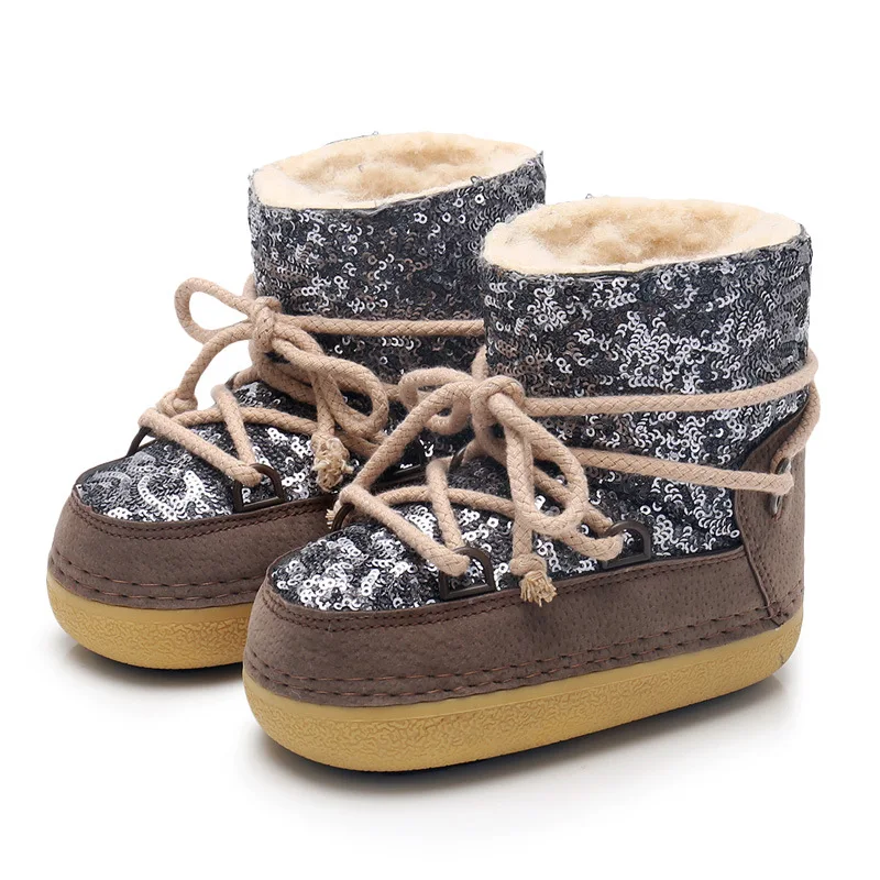khaki2 Женские зимние ботинки; толстый теплый плюш; мех; Шерсть; женские ботильоны на шнуровке; коллекция года; резиновая нескользящая водонепроницаемая обувь на платформе; 41 - Цвет: khaki2