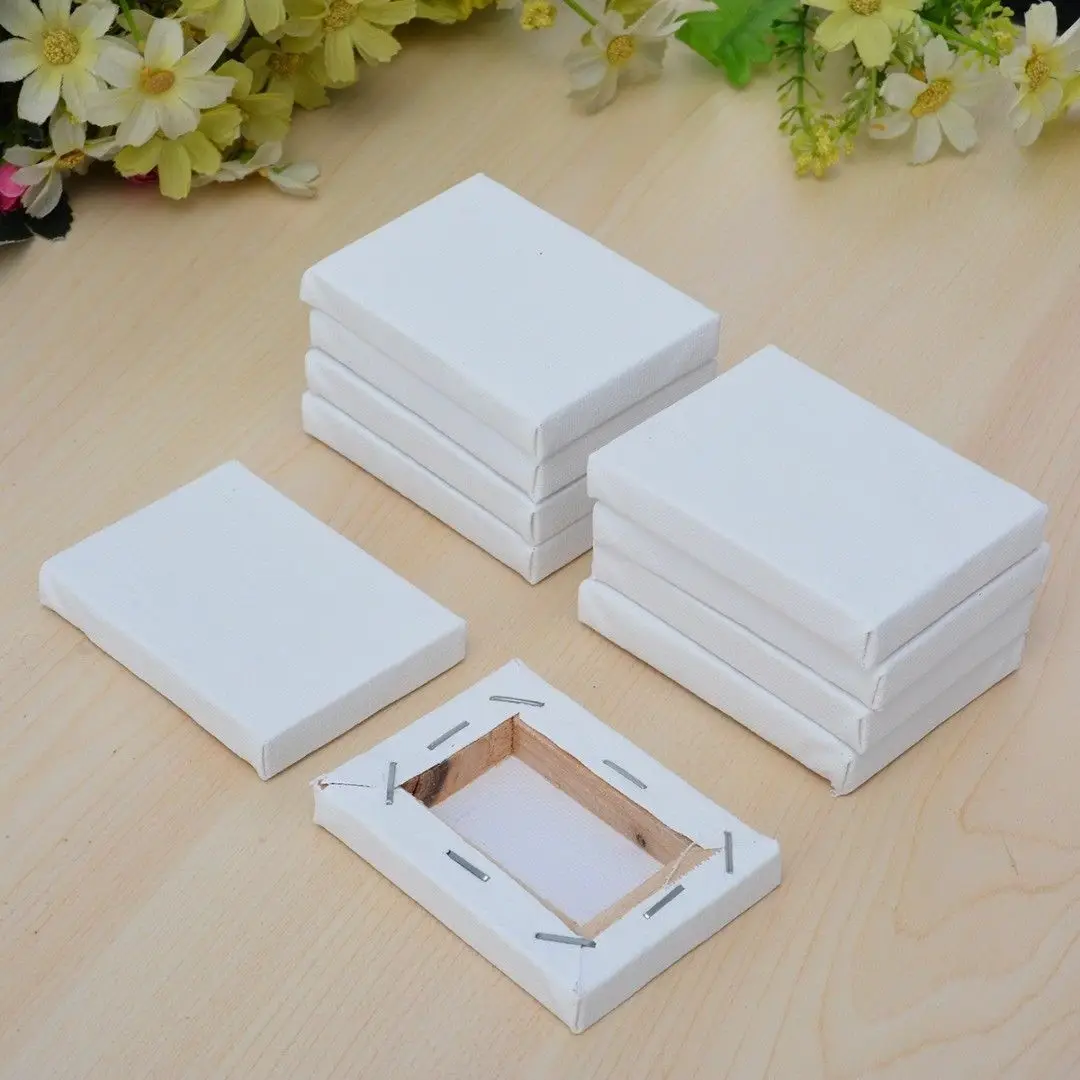 10Piece White Blank Square Artist Canvas For Canvas Oil Painting
