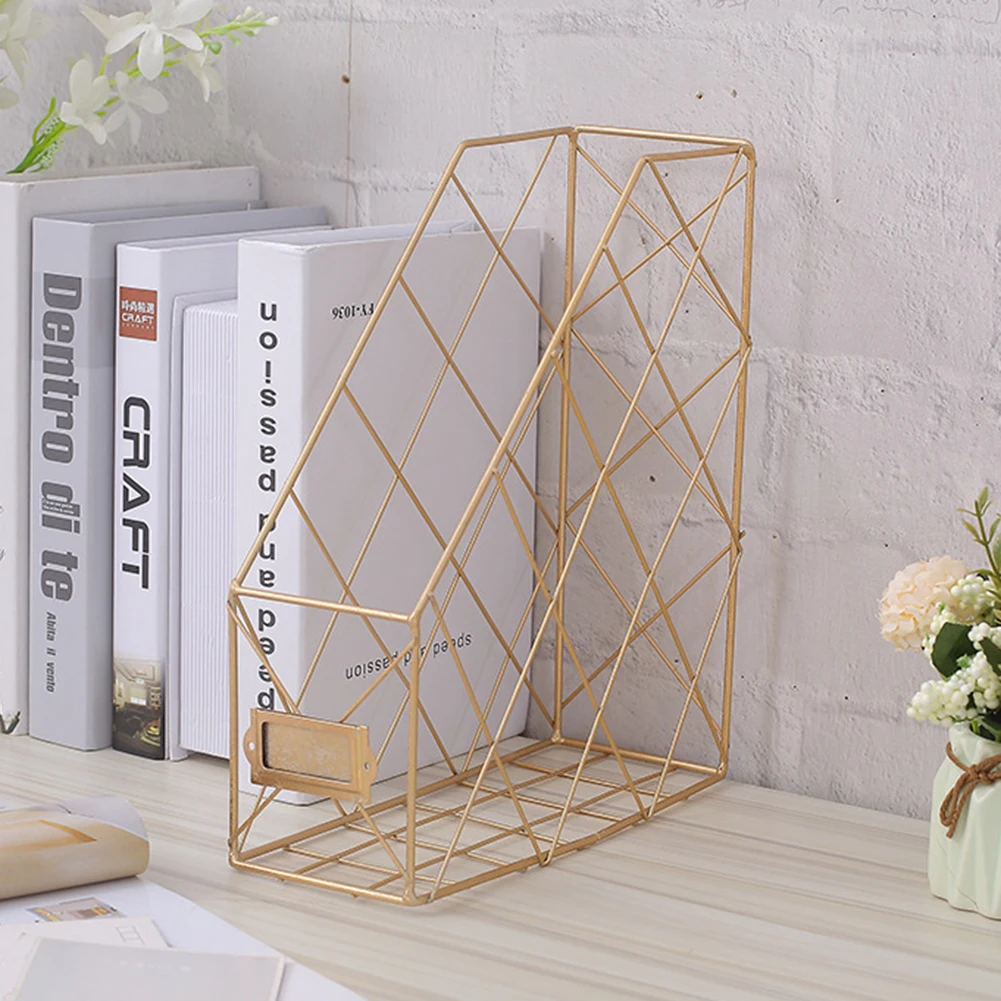 Nordic Book File Stand Iron Desktop Multi-layer Magazine Rack Cosmetic Storage LFX-ING |
