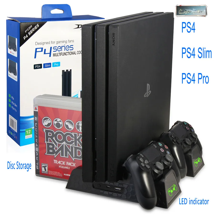 Вертикальный рефрижератор для PS4/PS4 Slim/PS4 Pro с вентилятором охлаждения двойной