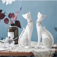 resin cat statue for home decorations figurine decorative european creative wedding gift animal figurine home decor sculpture