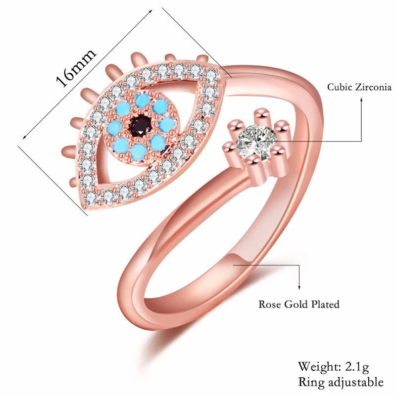 Jinzeyi Хит кольца для женщин кубический цирконий ювелирные изделия дьявол глаза