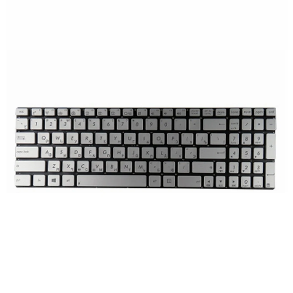 Русская клавиатура для ноутбука ASUS N56 N56V U500VZ N76 R500V R505 N550 N750 Q550 RU серебристая