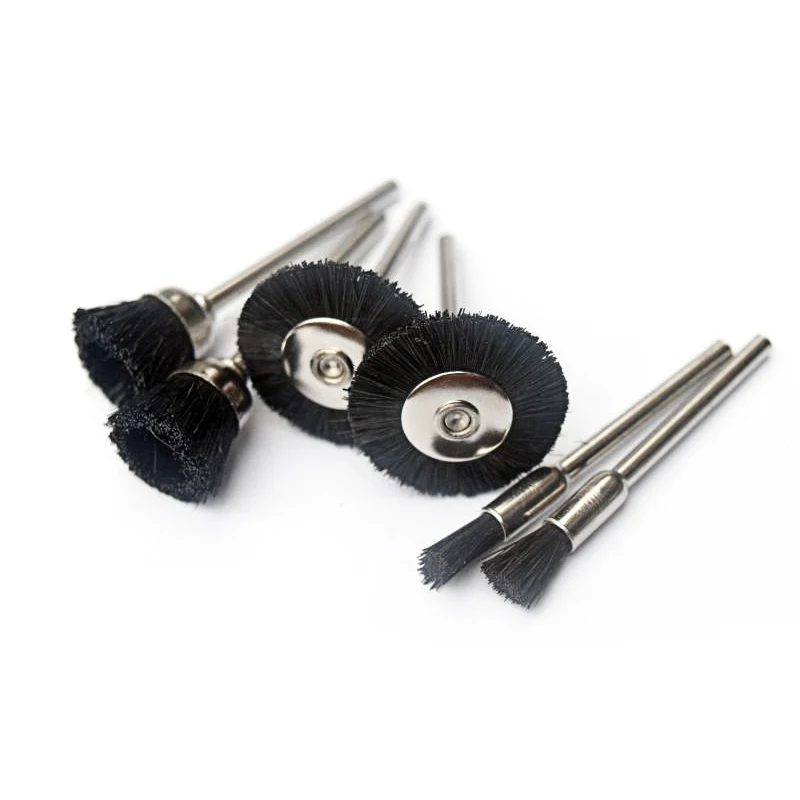 6 шт./лот нейлоновое колесо щетка с хвостовиком инструмента для снятия заусенцев