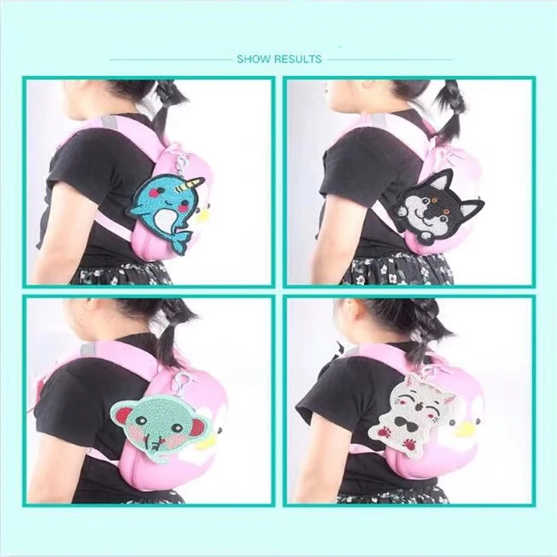 Новый DIY Полный алмаз картина дрель кошелек мультфильм животное шаблон брелок