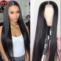 svt 180 indian 4x4 straight lace closure human hair wig 13x4 bone straight lace frontal wig preplucked hairline for black women