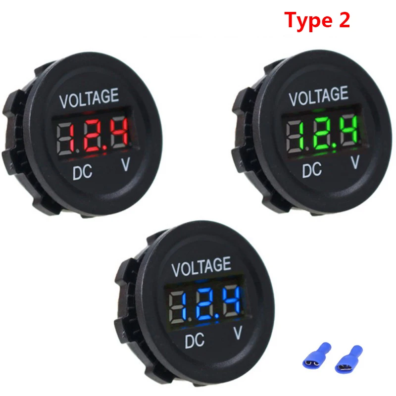 Цифровой водонепроницаемый вольтметр со светодиодной панелью и аккумулятором