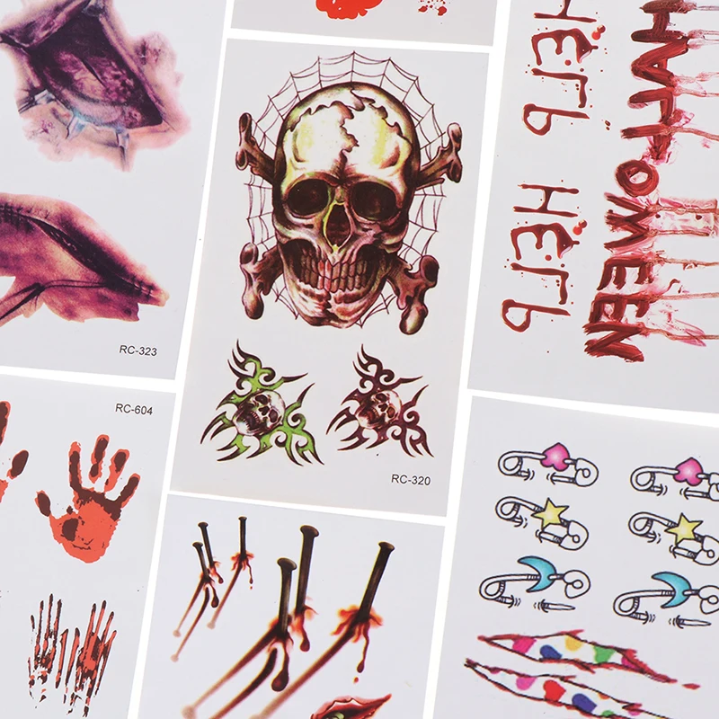 Хэллоуин Зомби татуировки шрамов фальшивые шрамы окровавленный макияж стикер