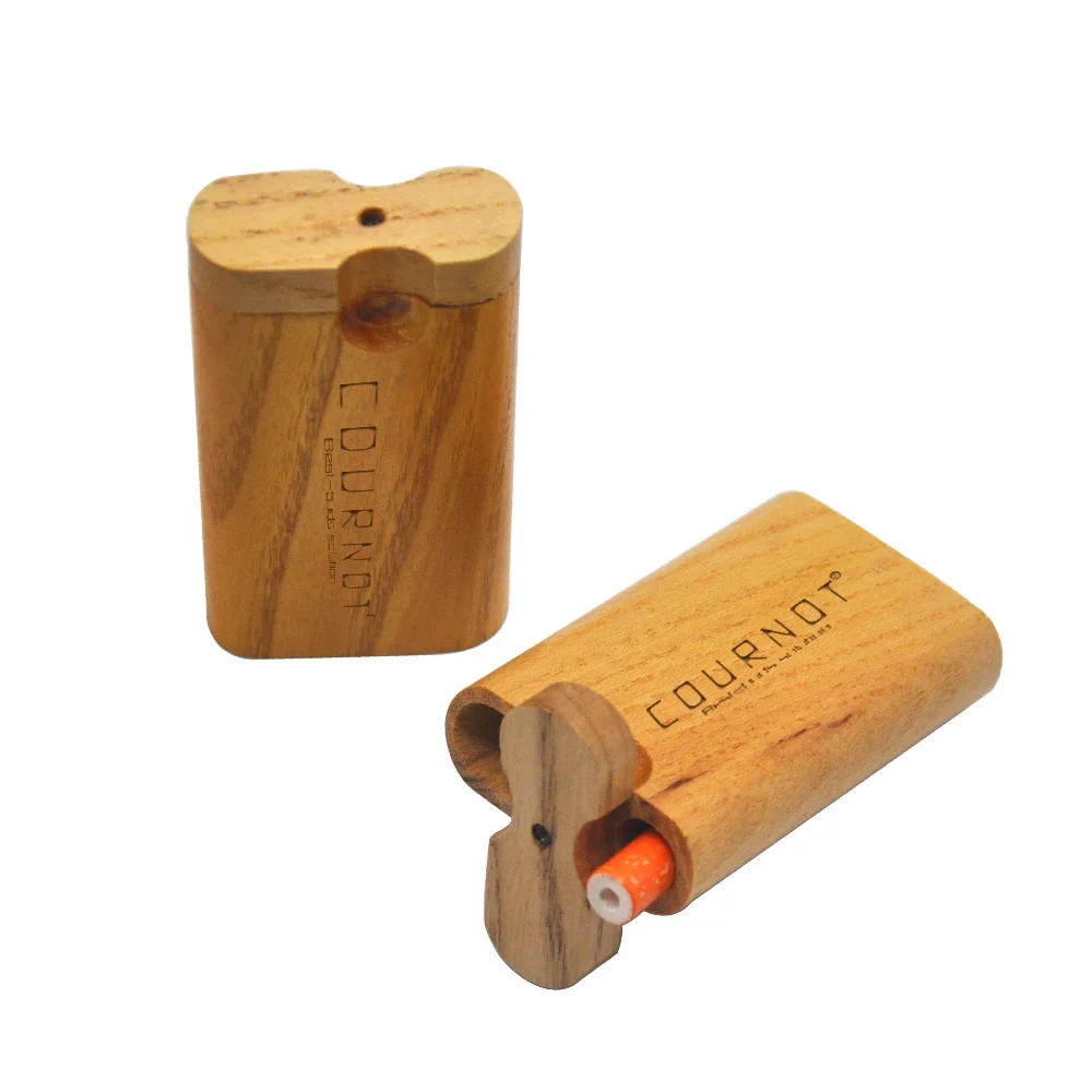 COURNOT Wood Dugout Digger One Hitter Pipe из натурального дерева коробка для хранения с