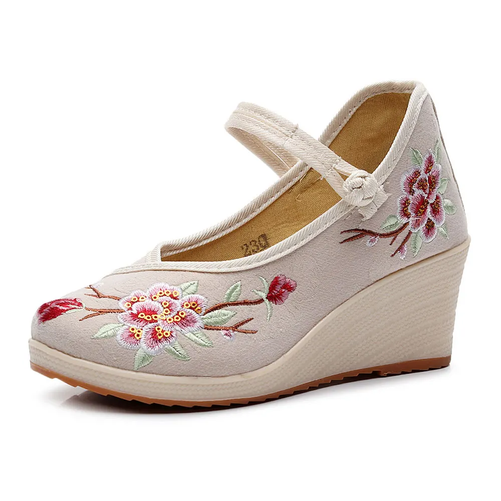 

Туфли-лодочки женские с вышивкой, на платформе и высоком каблуке 6,5 см