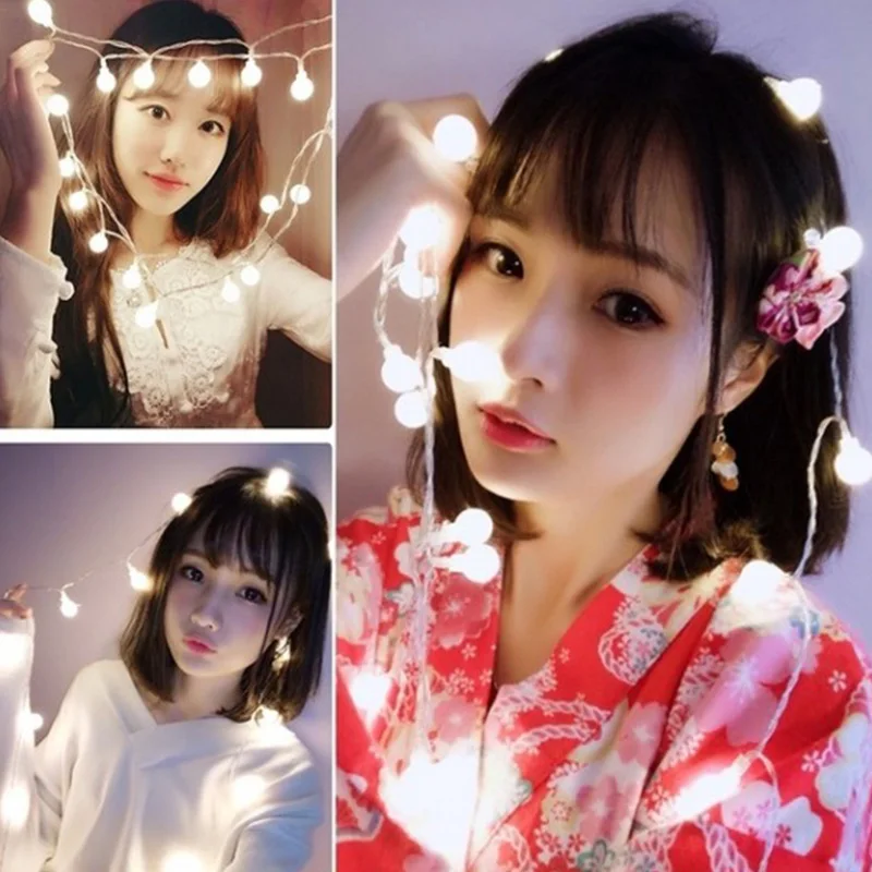 Светодиодная гирлянда с шариками USB-штекер для аккумуляторной батареи маленькая