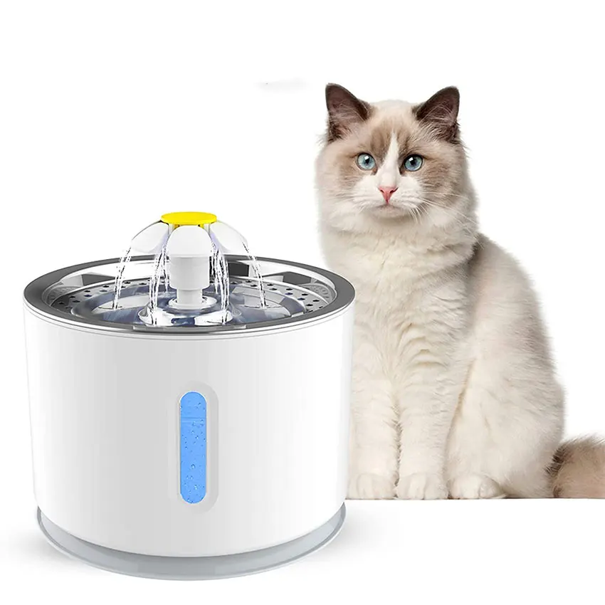 

Cat Water Fountain LED Water Level Display Electric Mute Water Cat drinker 2.4L Slow food Automatic drinking bowl for cats