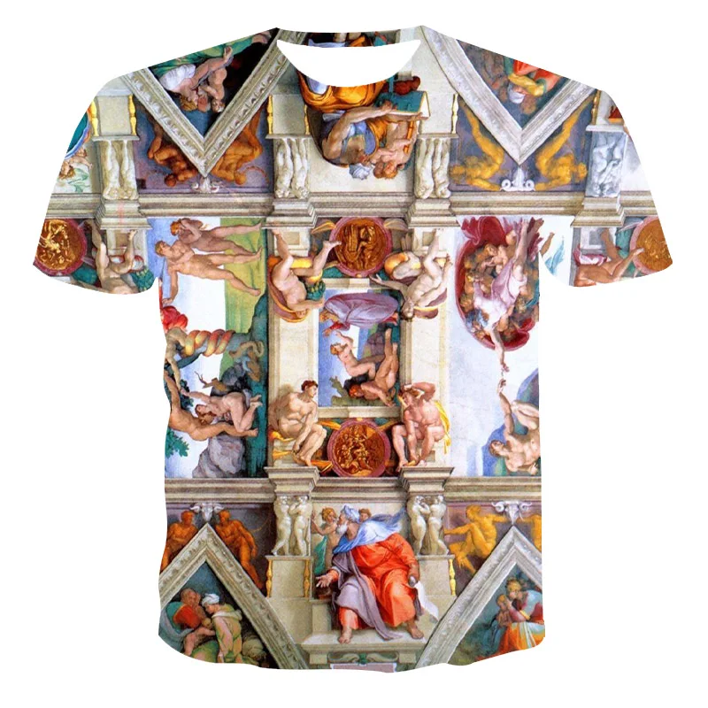

Hot Selling Latest Men'S And Women'S 3D T-Shirts With Architectural Patterns And Comfortable Popular Casual Short-Sleeved Xxs-6x