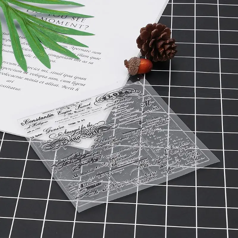 85WC ПВХ прозрачный штамп печать красивый шрифт милые узоры Сделай Сам Скрапбукинг