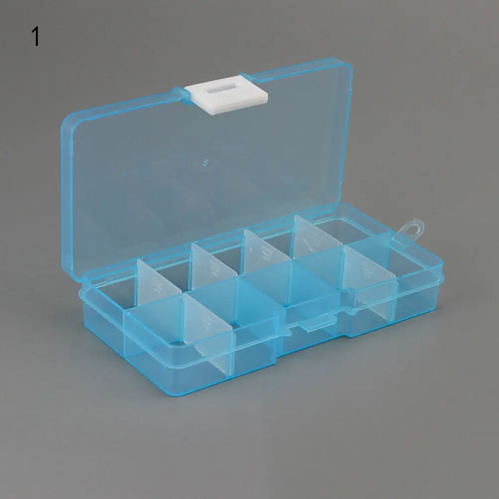 

10 Slots new Plastic Jewelry Necklace Clear Storage Box Case Clip Holder Desk Clip Holder 12.5*6*2cm