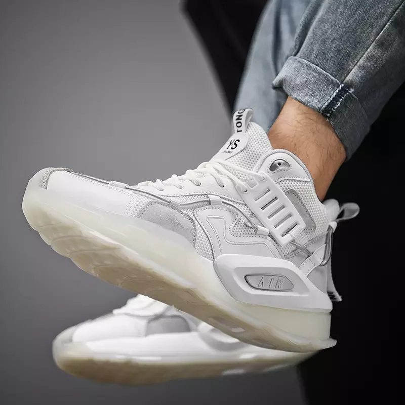 

Fashion Men Mesh Shoes Breathable Sneakers Men Comfortable Popcorn Bottom TPU + Rubber Non-slip Wear Resistant Men Sneakers