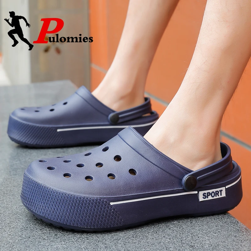 Женские и мужские летние шлепанцы PULOMIES повседневные домашние квадратная