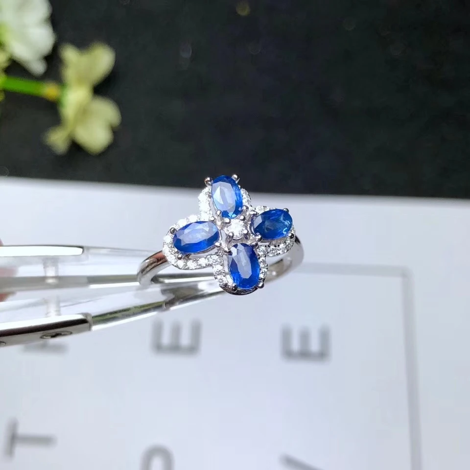 

blue gemstone ring with silver hot selling gift style