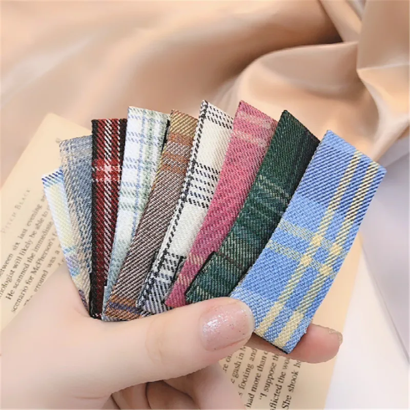 

Girl Element Korean Version Of BM Fabric Plaid Hairpin Square BB Clip Small Hairpin Bangs Clip Side Clip