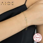 AIDE минимализм 925 стерлингового серебра браслеты по заказу покупателя панк цепочка INS браслет для женщин Тонкие Ювелирные Браслеты mujer