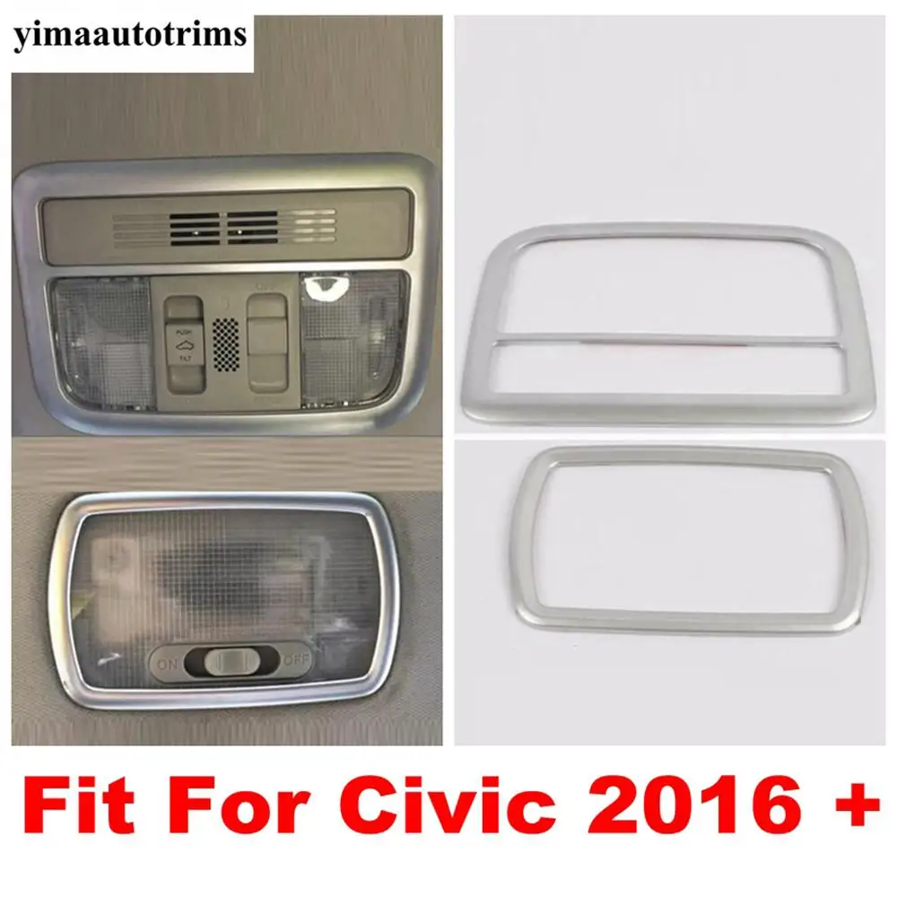 

Car Roof Reading Lights Lamps Cover Trim Decoration Frame Strips Interior For Civic 2016 - 2020 Red / Matte / Carbon Fiber Style