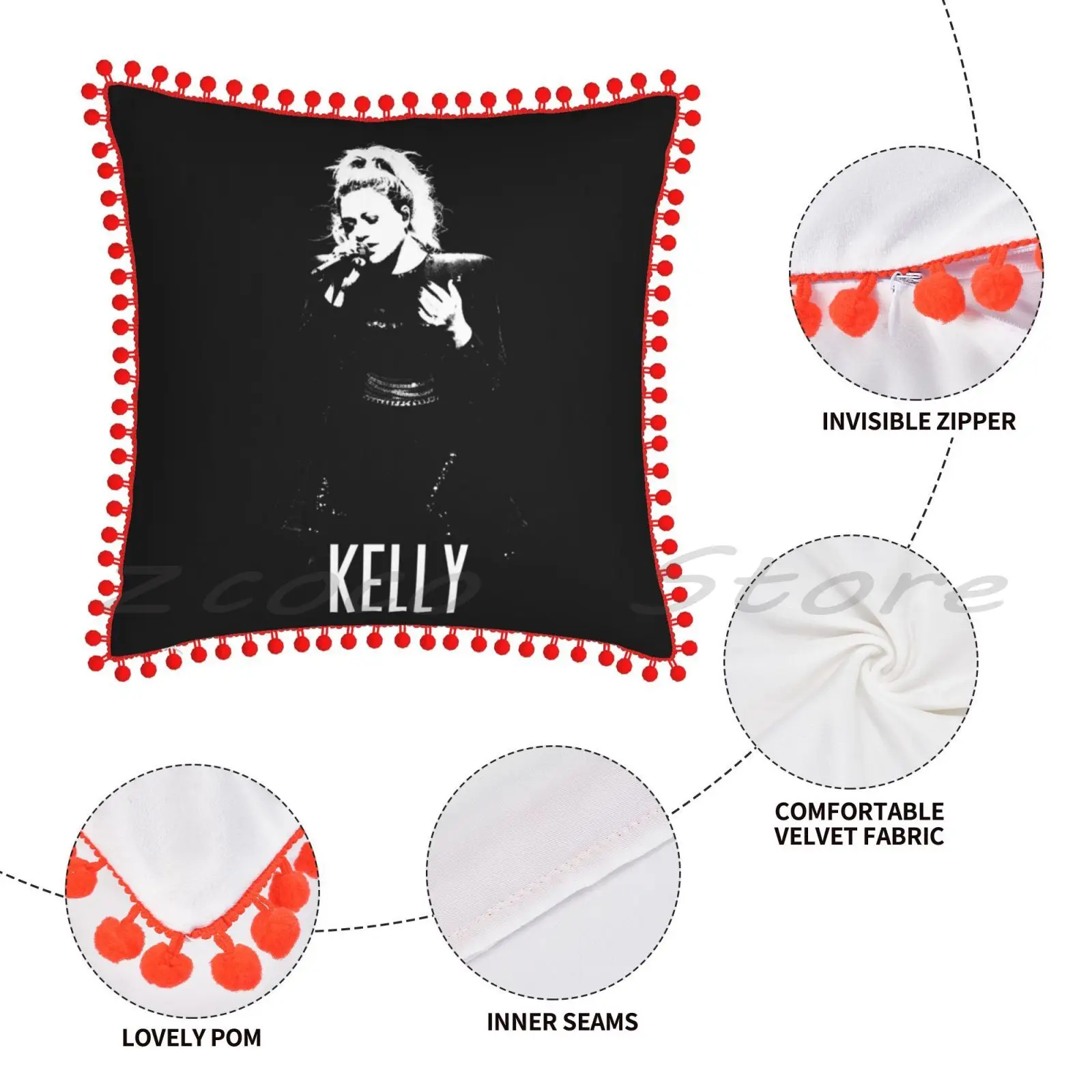 -Белый чехол из льняной плюшевой бархатной ткани с принтом на заказ наволочка