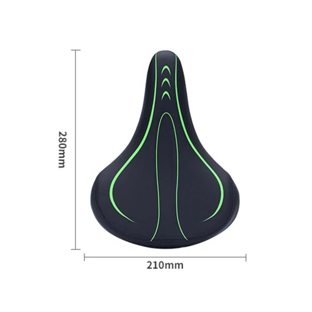 

1pc Thickened Saddle Absorption Cushion Comfortable Seat with Taillight (Black Green)