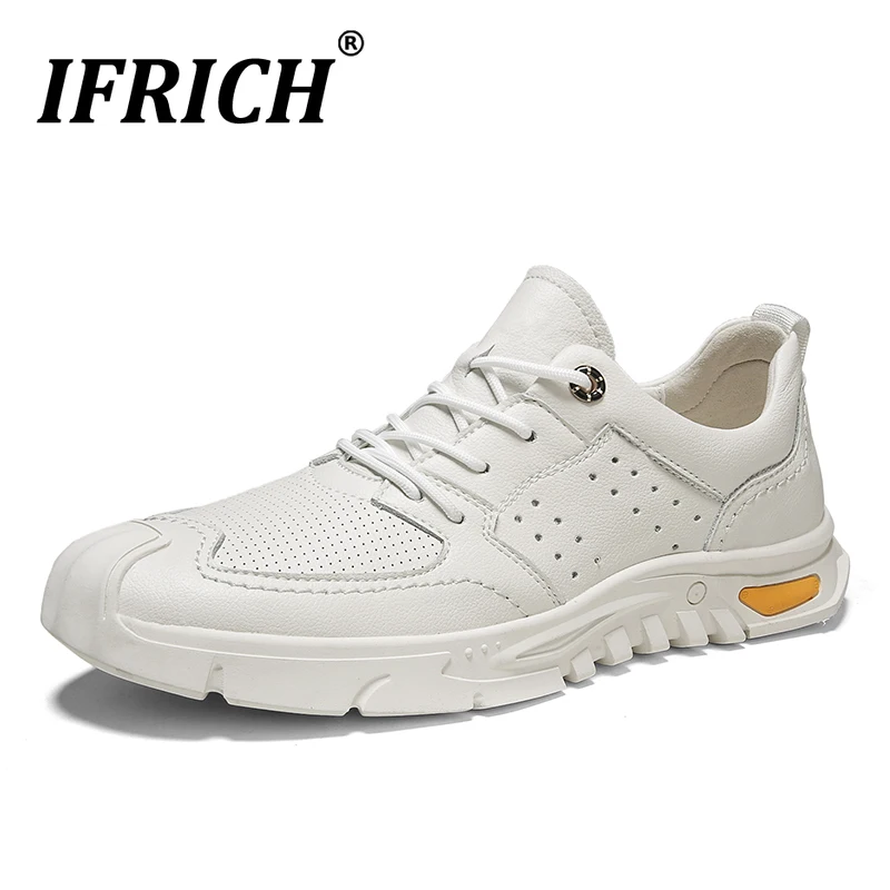 Harga Sepatu Kasual Pria Musim Semi Musim Gugur Sneakers Kulit Hitam Krem Untuk Pria Sepatu Jalan Pria Fashion Merek Sepatu Pria Kasual Muda Bertali