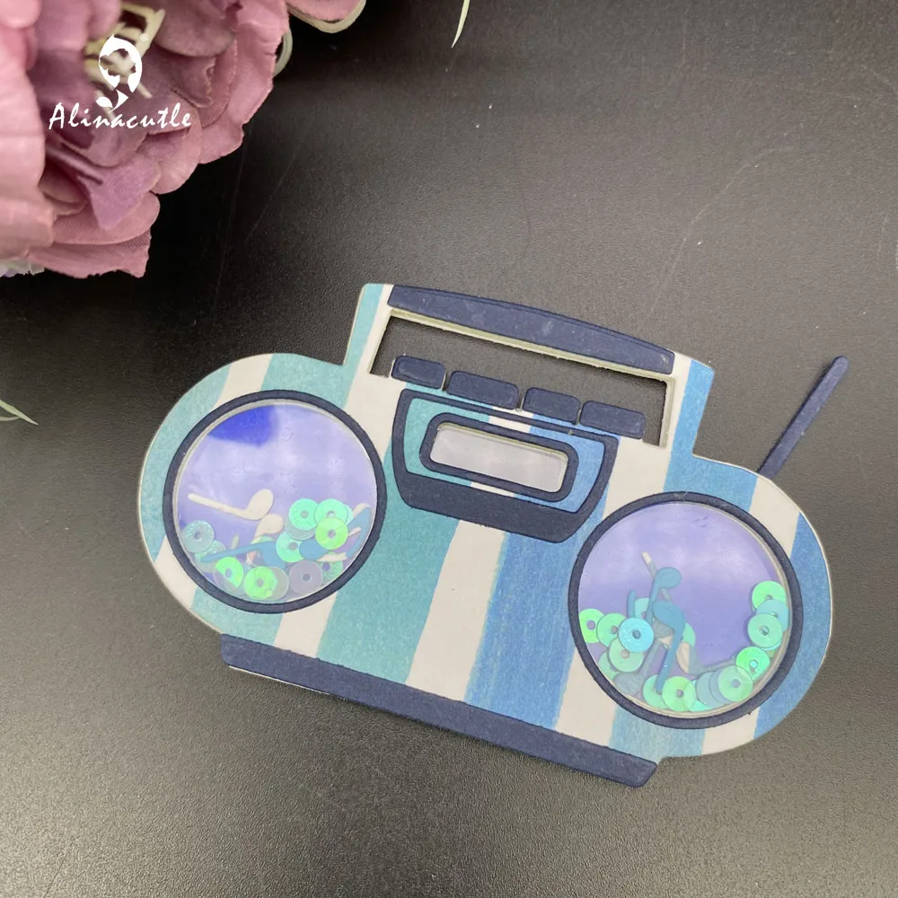 Металлическая высечка Alinacutle винтажный радиоприемник стерео Бумбокс назад в 80-е