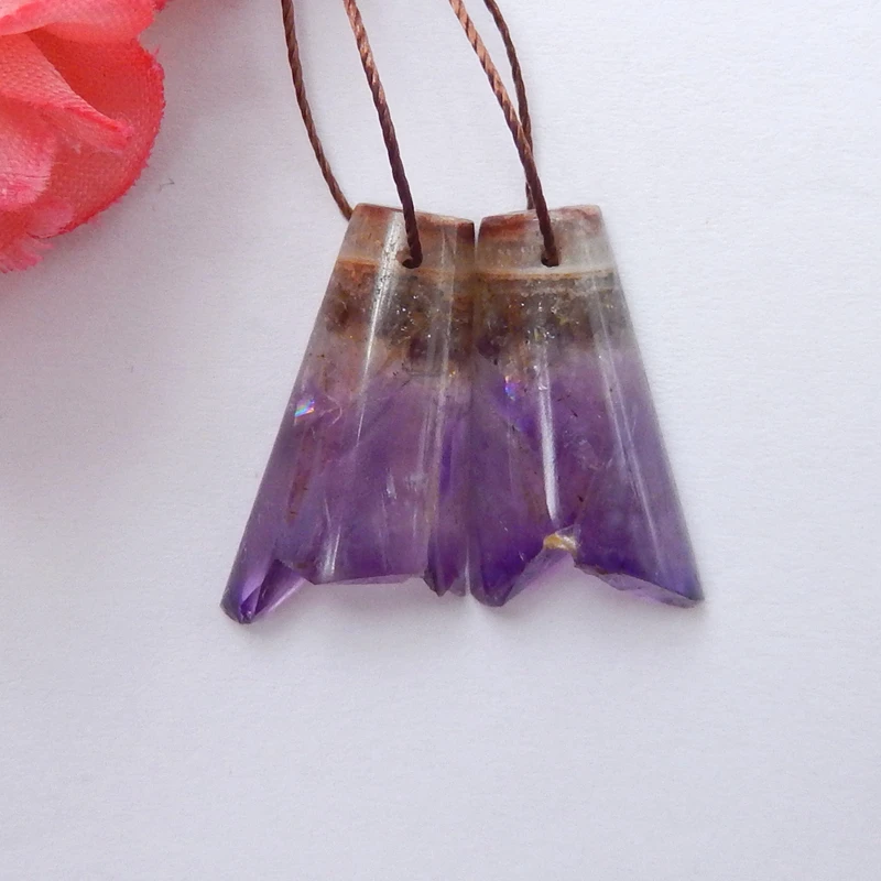 Новое поступление серьги ручной работы с натуральным аметистом красивые