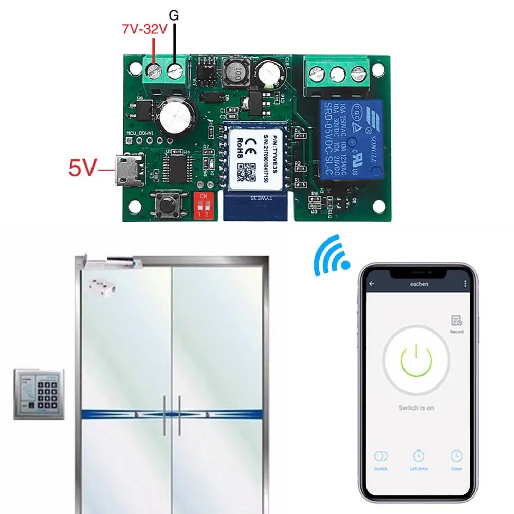 Фото Tuya Inching WiFi Switch Wifi Relay Wireless Module Smart Timer Self-locking Switch Intelligent Remote Control Works with IFTTT №4