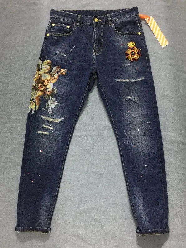 Модные мужские джинсы CWK09435 2020 подиумная роскошная мужская одежда известного