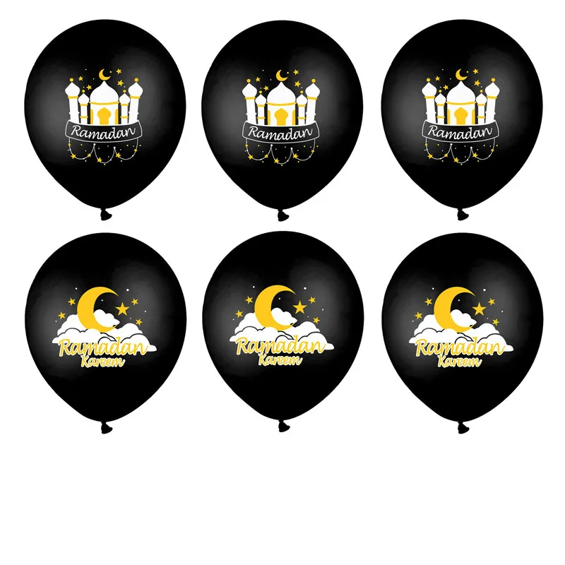 

6PCs/12pcs Eid Mubarak Latex Balloon Happy Ramadan Eid 12 inch Latex Ballon Islamic New Year Party Muslim Festival Supplies Gift