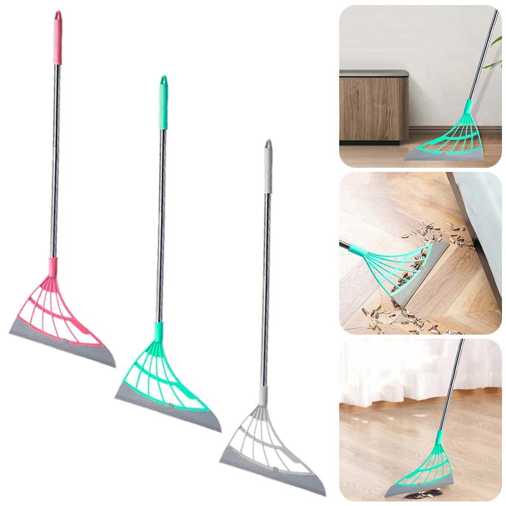 Magic Wiper Broom Wipe Squeeze Silicone Mop For Wash Floor Multifunctional Clean Tools Telescopic Rod&Microfiber Handle Head