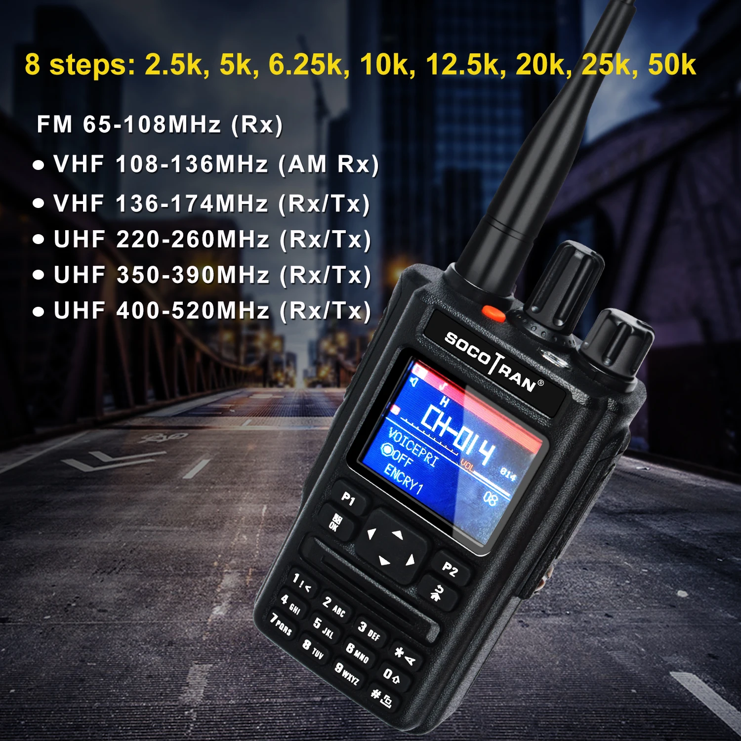 

UV Full Band Walkie Talkie outdoor handheld Radio GPS Bluetooth Aviation Frequency automatic frequency modulation