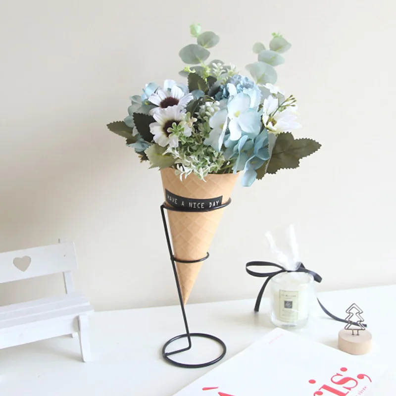 Ваза для цветов железная в стиле ретро настенный держатель сушеных разных форм