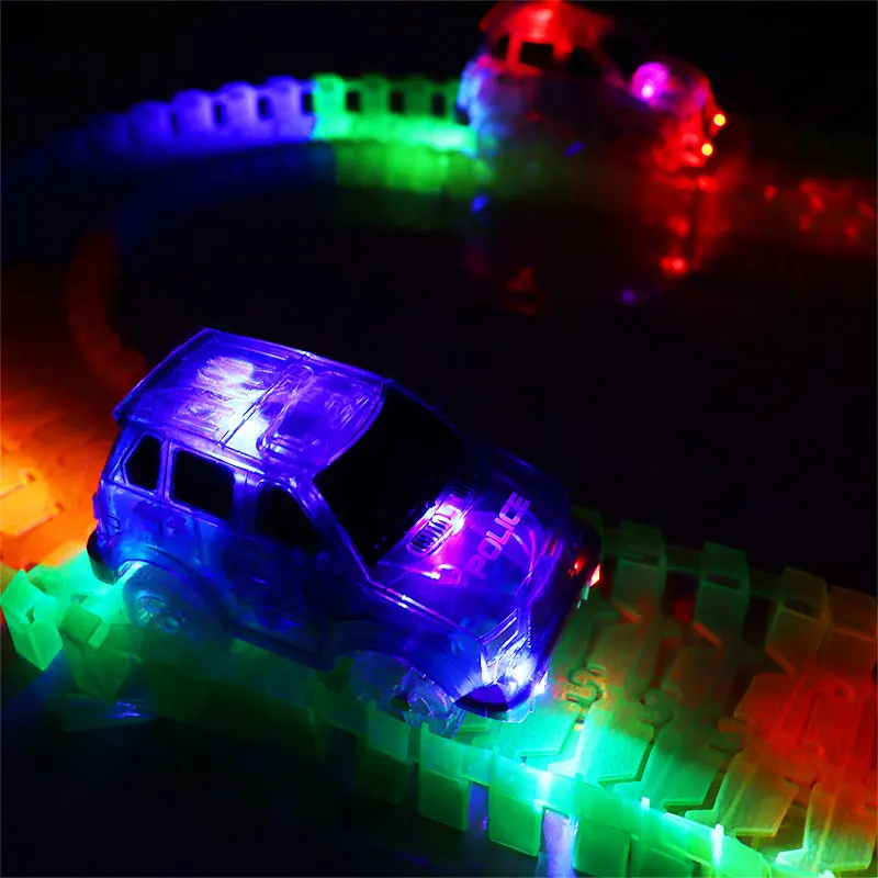 

Magical Glow Racing Track Universal Accessories Ramp Turn Road Bridge Crossroads Rail Car Toy Railway Tracks Toys For Children