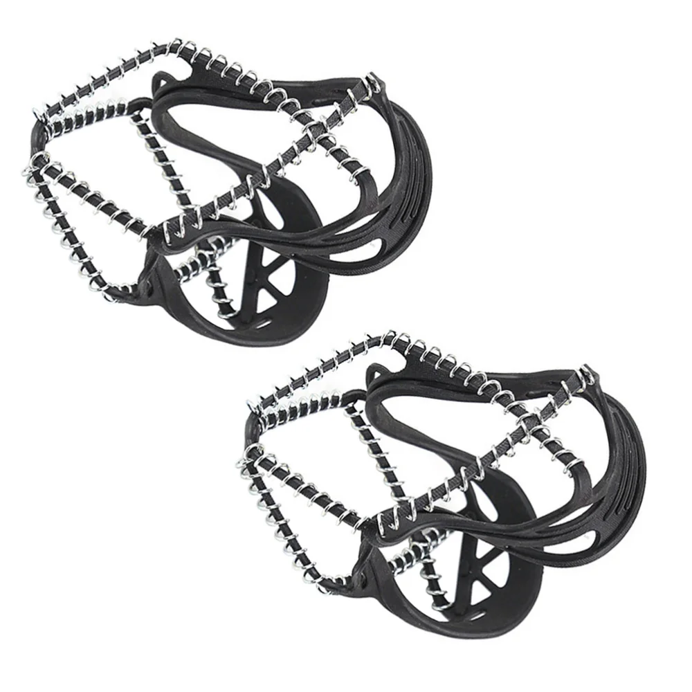

1 Pair of Anti-slip Crampons Elastic Spring Snow Wear-resistant Ice Gripper Outdoor Hiking Shoe Cover