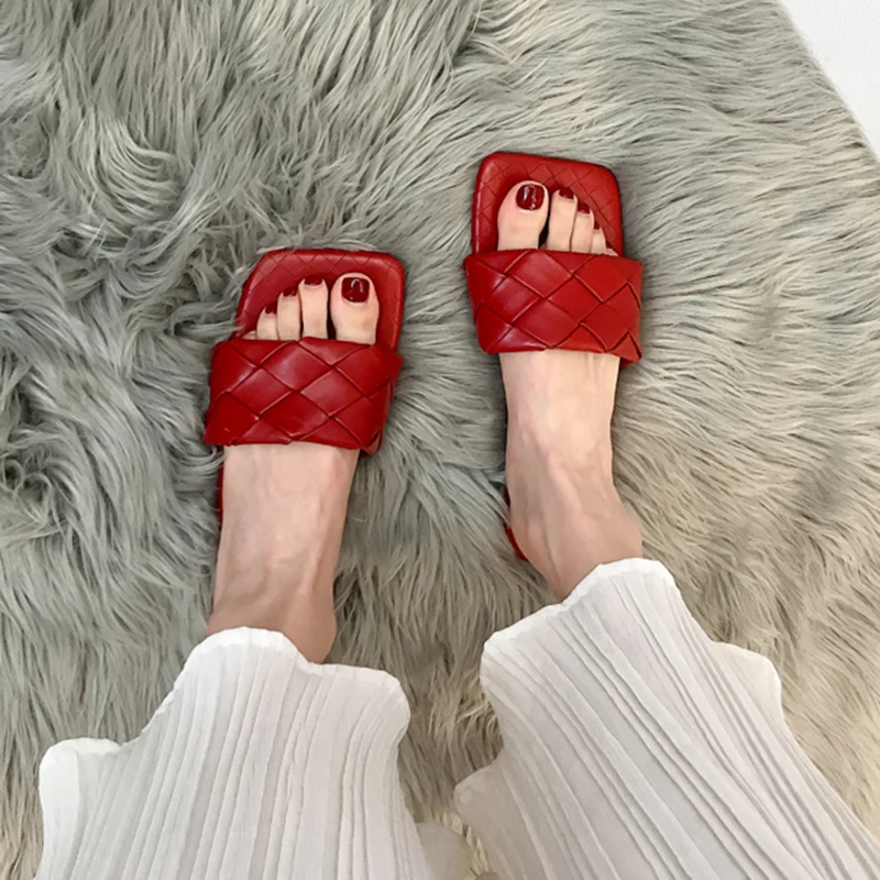 Шлепанцы Rimocy женские кожаные модные пляжные тапочки удобные мягкие сандалии на