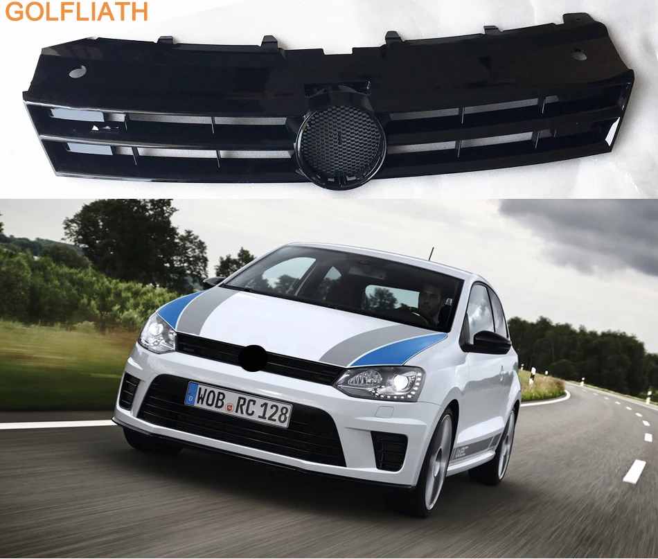 Решетка переднего бампера GOLFLIATH ABS сотовая решетка для Volkswagen Polo 2011-2017