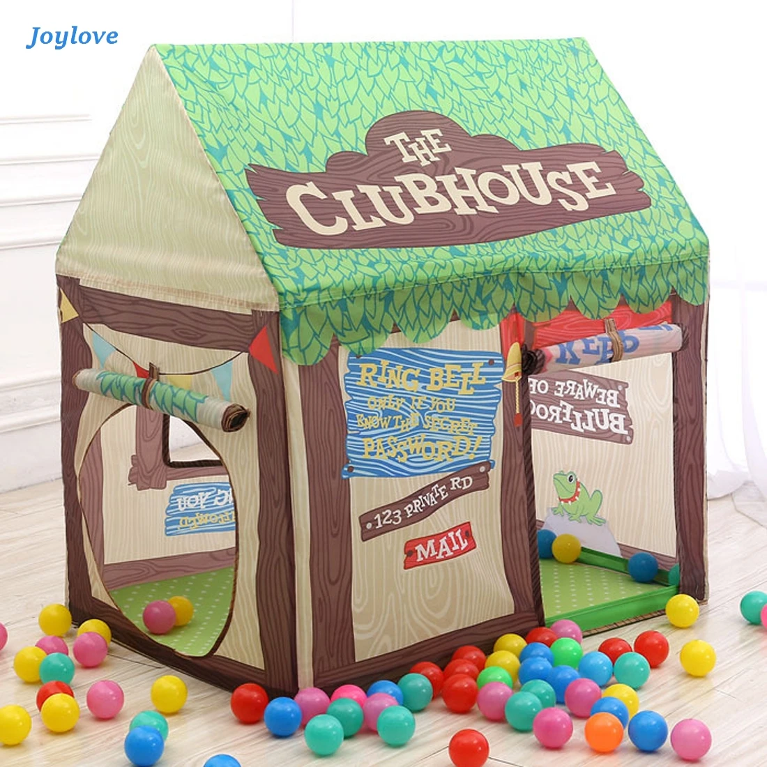 Детская игрушечная палатка JOYLOVE с героями мультфильмов игровая деревом частная